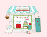 Window Shopping Illustration - The Quilt Shoppe Mini Series